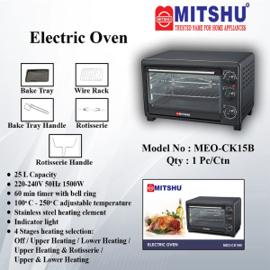 ELECTRIC OVEN W/R - 25LTR (MEO-CK15B)